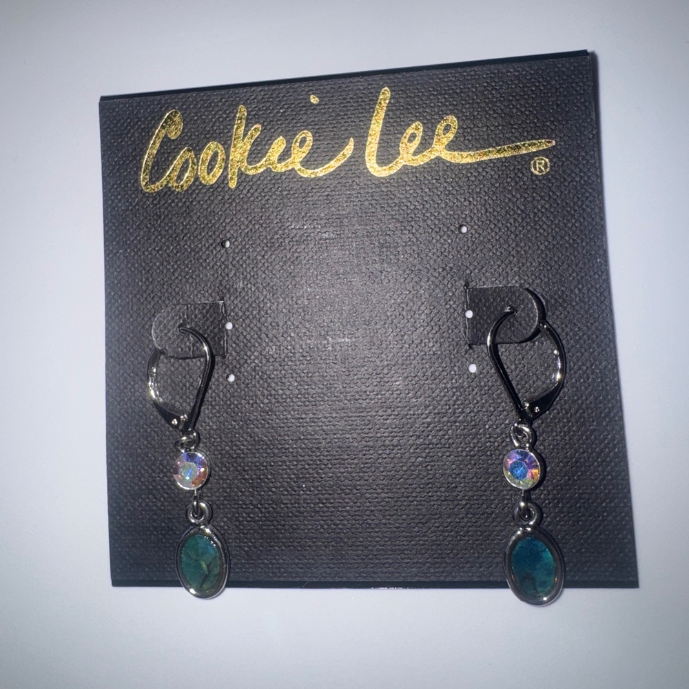 Vintage Cookie Lee Genuine Abalone Shell Cross Earrings - NWT
